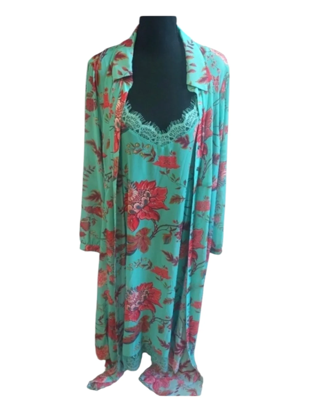 Soft Surroundings Blair Dress Maxi 2- piece Slip Duster Vacation Cruise - Picture 4 of 13